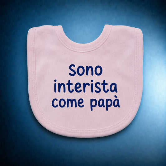 Bavaglino Baby Rosa “SONO INTERISTA COME PAPÀ”